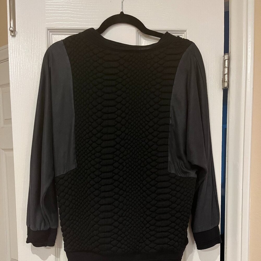 Sandro Medium Sweatshirt Leather And Cotton Machine Wash Black